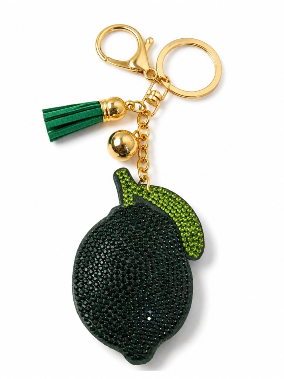 Rhinestone Lime Keyring bag backpack charm crystal